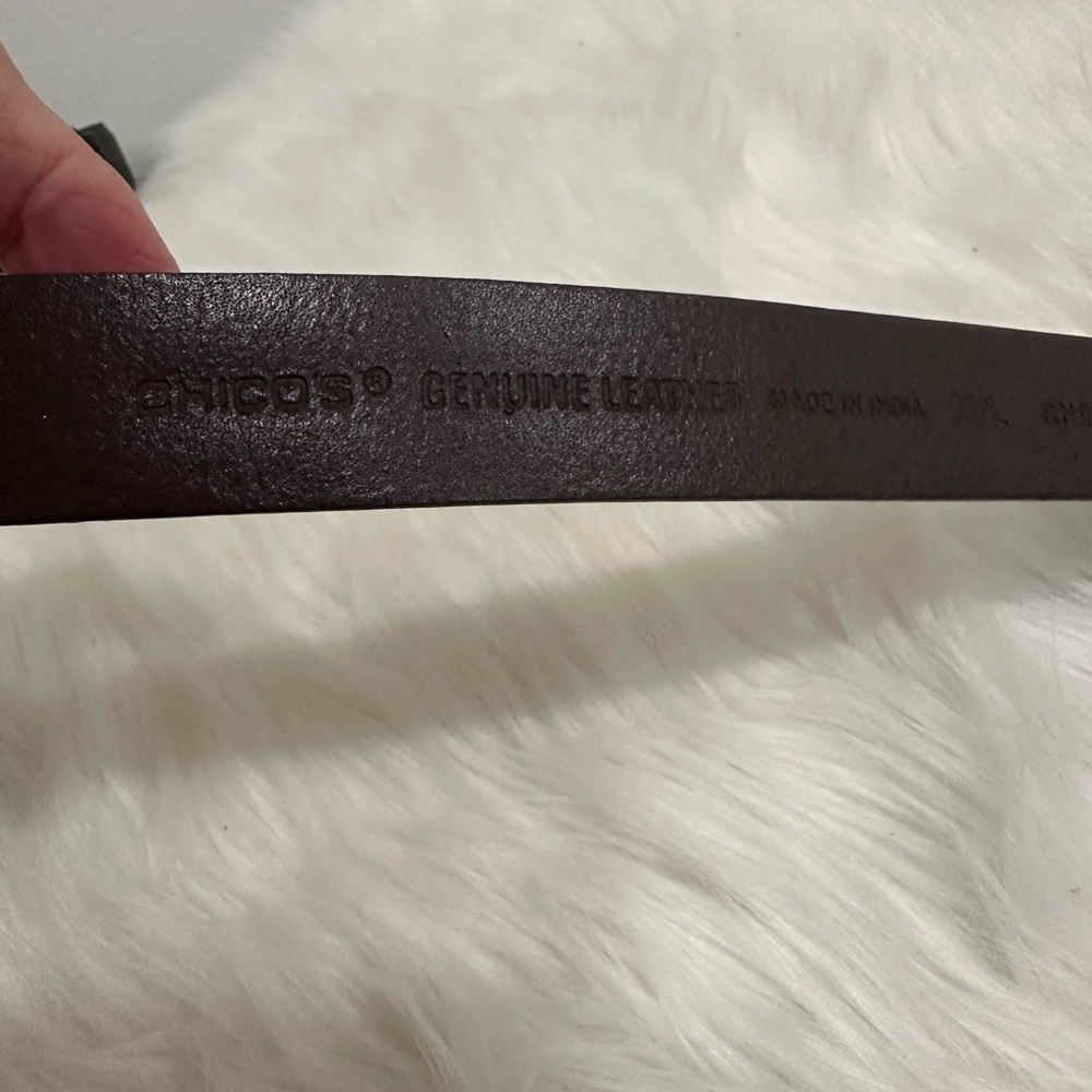 Chicos M\L adjustable chocolate brown leather  belt - Picture 5 of 6